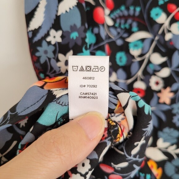 Loft Petites Multicolor Floral Print Cap Short Sleeve Blouse Top Sz Small Petite - Picture 11 of 12